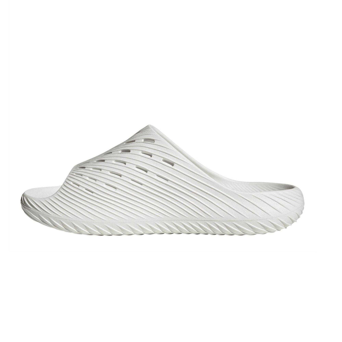 White-Black - Side - Adidas Mens Adilette Shower Rubber Sliders