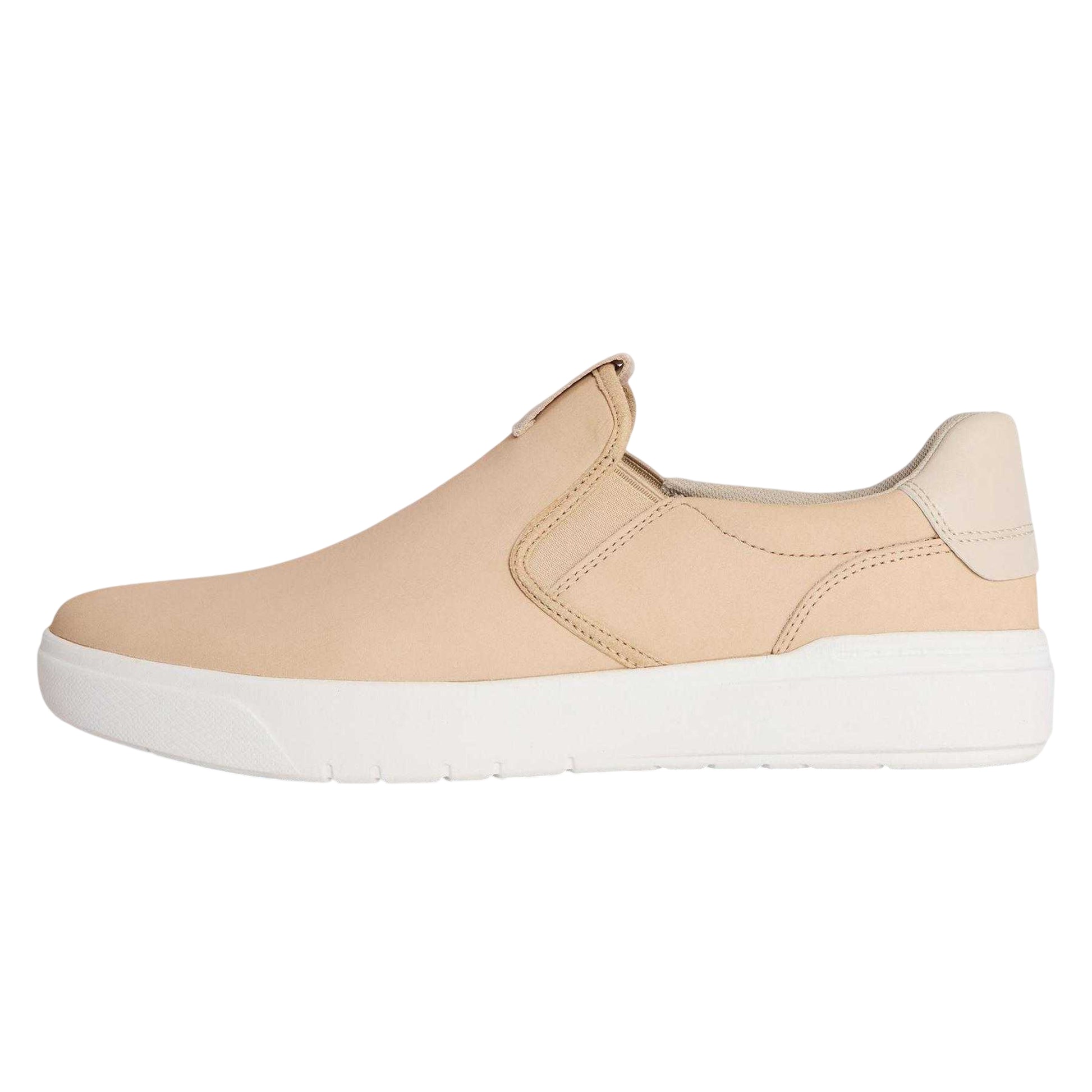 Light Beige - Back - Timberland Mens Seneca Bay Nubuck Slip-on Trainers