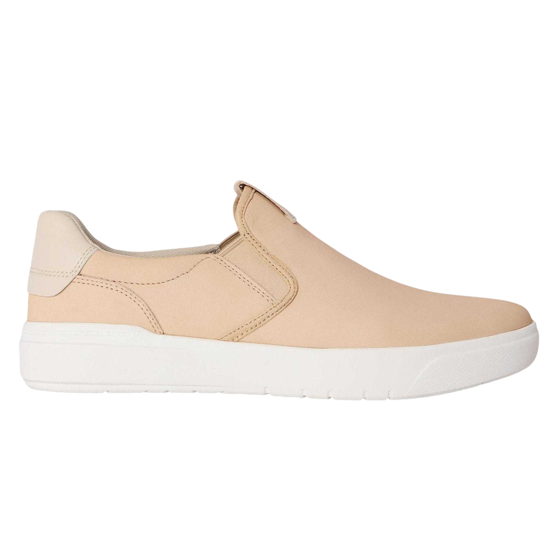 Light Beige - Front - Timberland Mens Seneca Bay Nubuck Slip-on Trainers