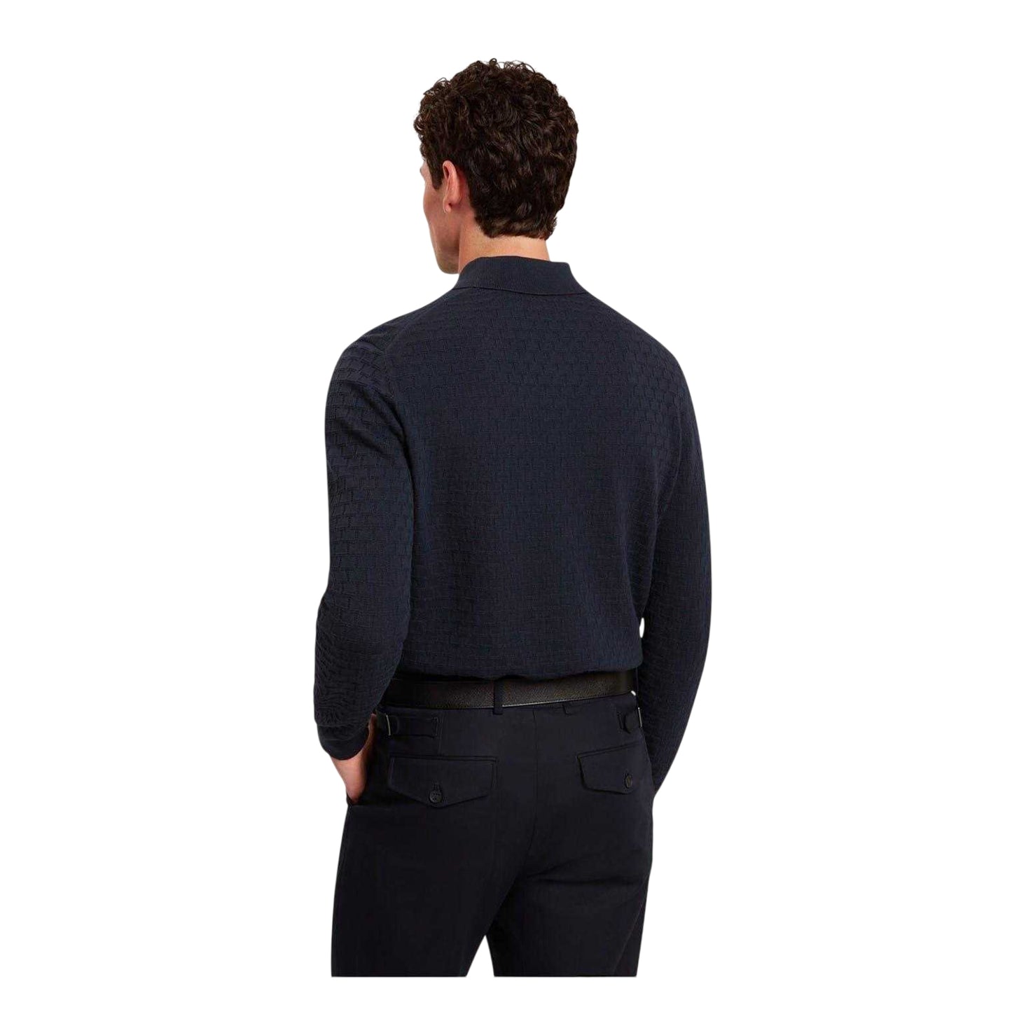 Navy - Back - Ted Baker Mens Short-Sleeved Polo Shirt