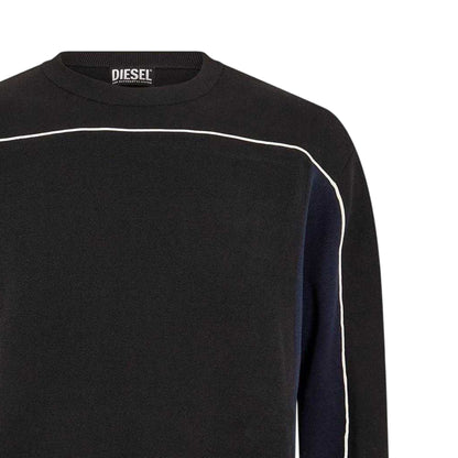 Black - Back - Diesel Mens Wichita Crew Neck Long-Sleeved Sweatshirt