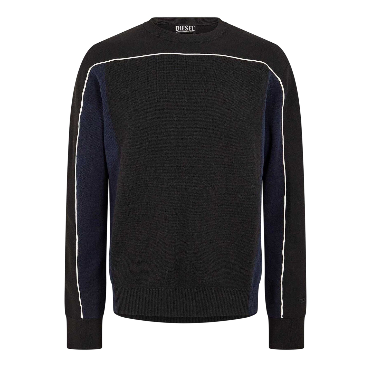 Black - Front - Diesel Mens Wichita Crew Neck Long-Sleeved Sweatshirt