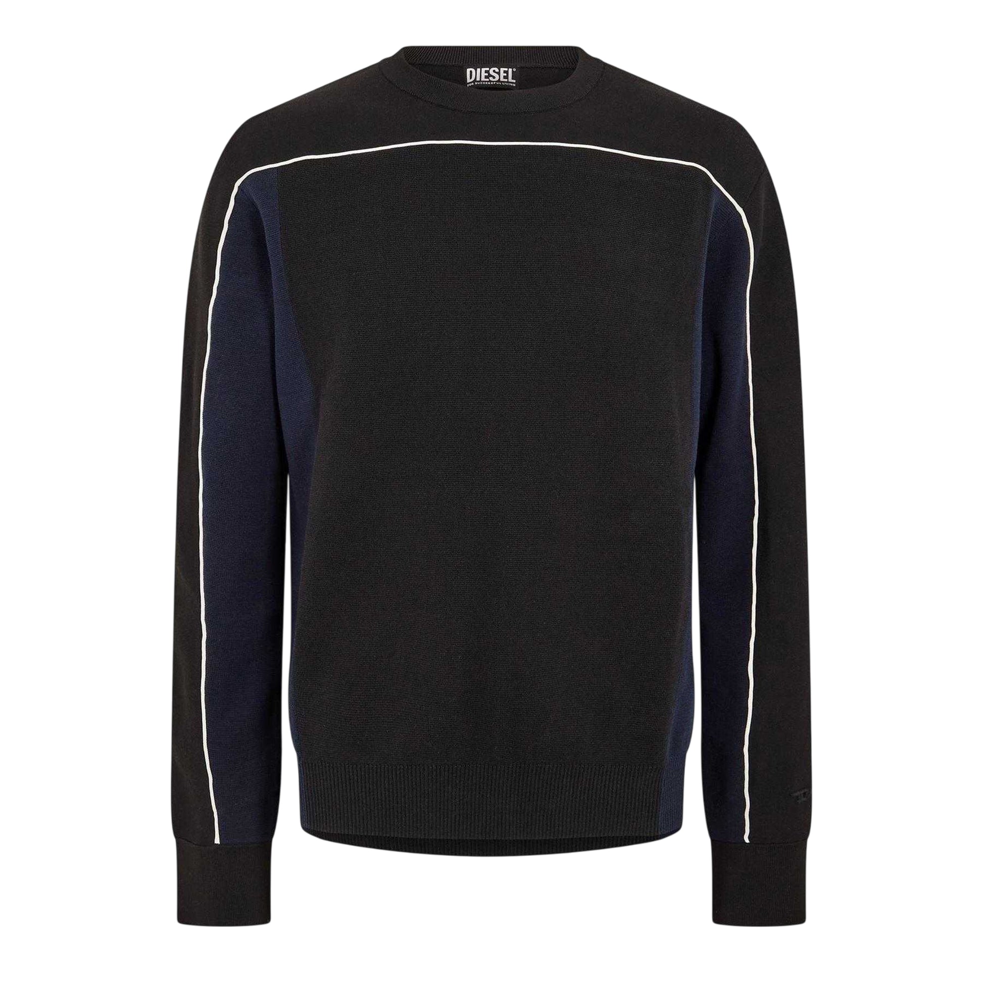 Black - Front - Diesel Mens Wichita Crew Neck Long-Sleeved Sweatshirt