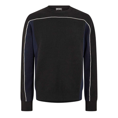 Black - Front - Diesel Mens Wichita Crew Neck Long-Sleeved Sweatshirt