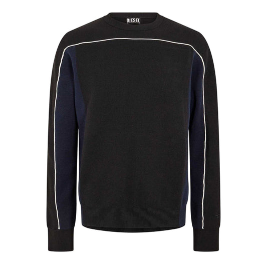 Black - Front - Diesel Mens Wichita Crew Neck Long-Sleeved Sweatshirt