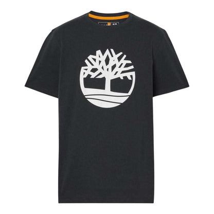 Black - Front - Timberland Mens Northwood Tree Logo Regular T-Shirt
