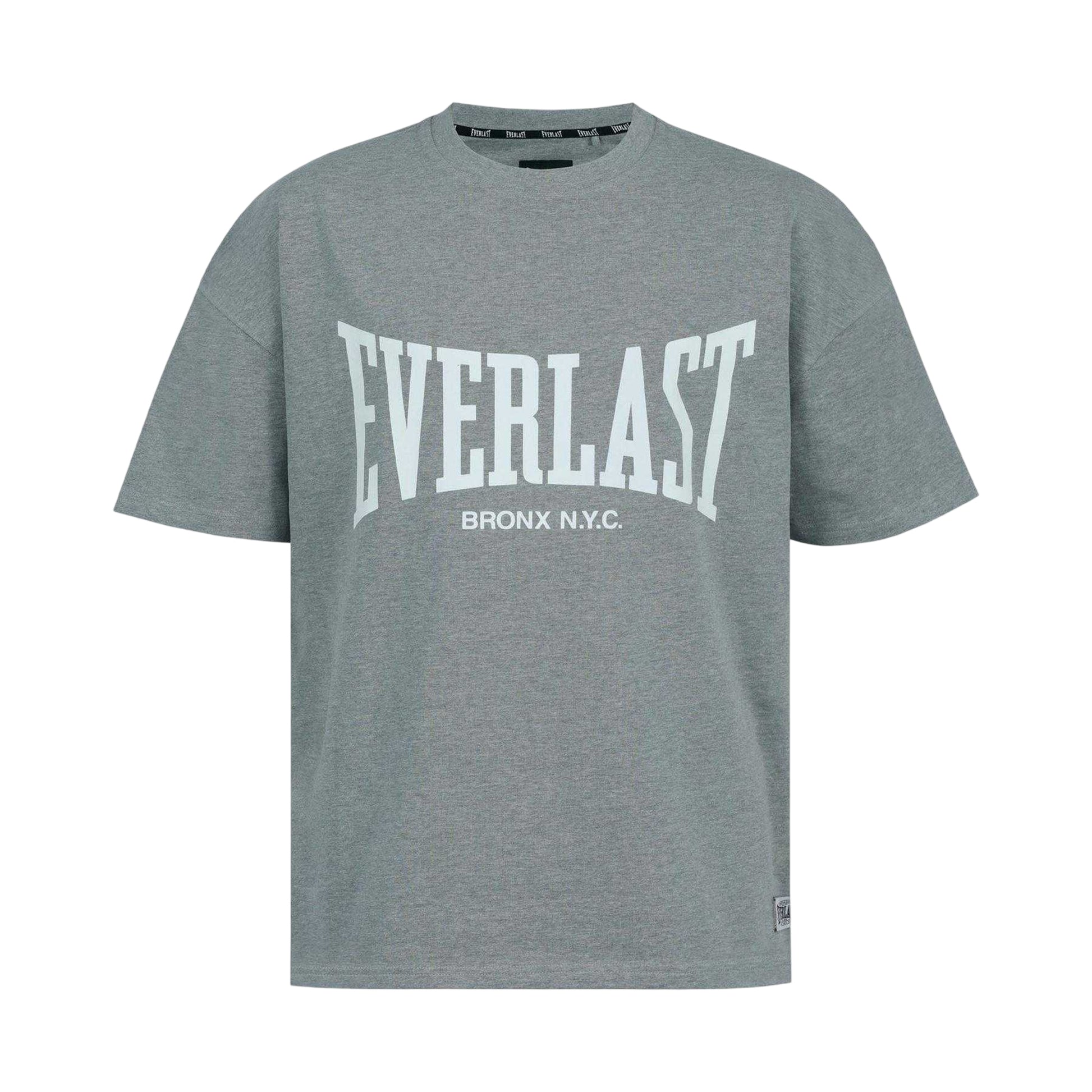 Charcoal - Front - Everlast Mens Bronx Graphic Oversized T-Shirt