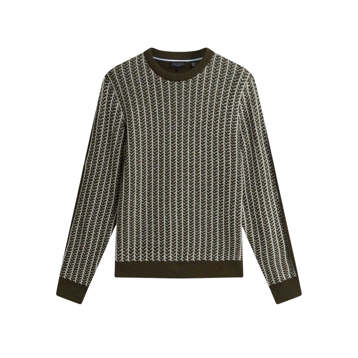 Olive - Front - Ted Baker Mens Textured Tailored Sweatshirt