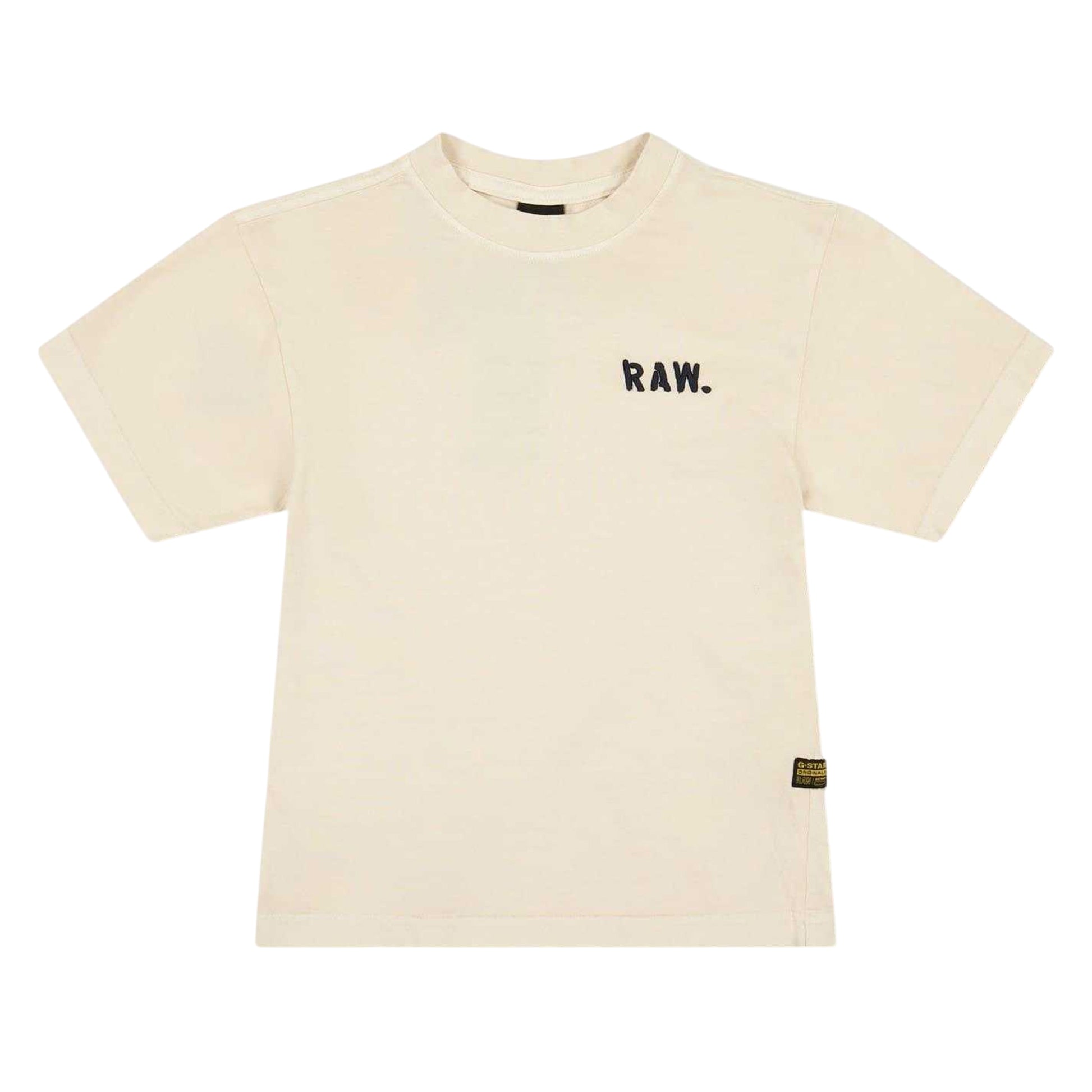 Milk - Front - G-Star Childrens-Kids Logo Crew Neck Regular T-Shirt