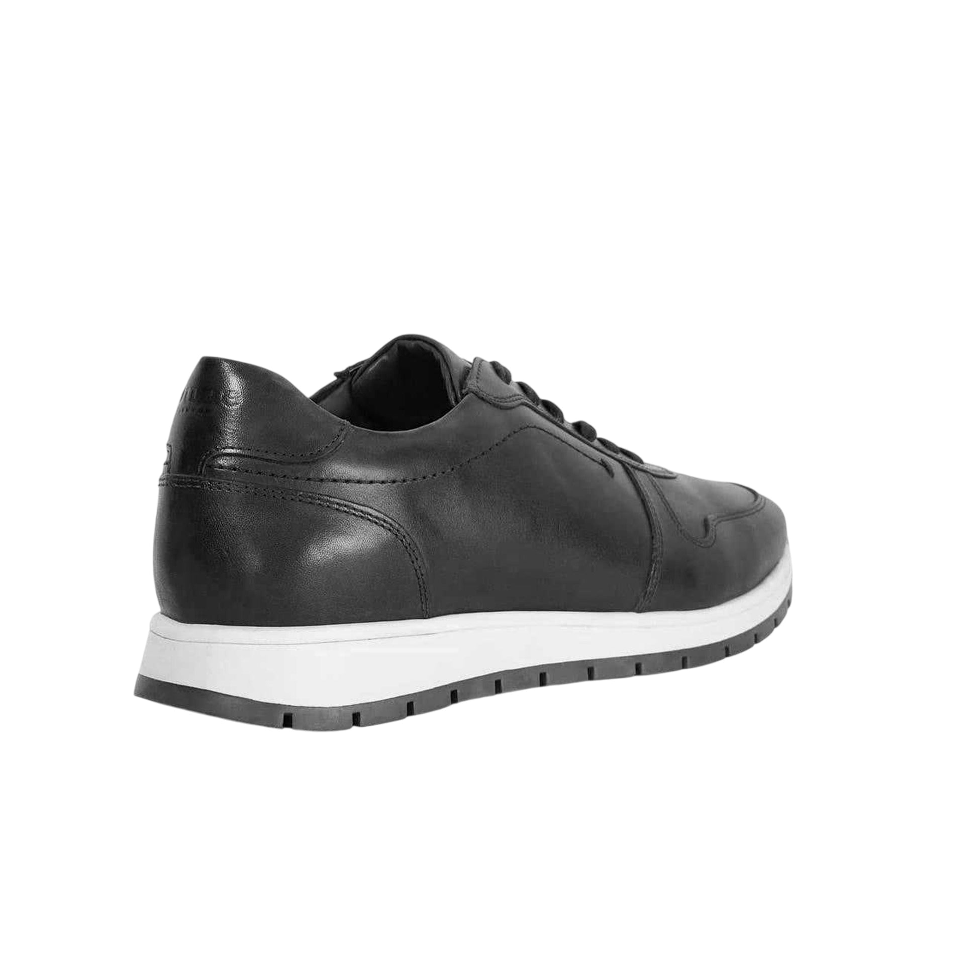 Navy - Back - Dune London Mens Tris Leather Trainers