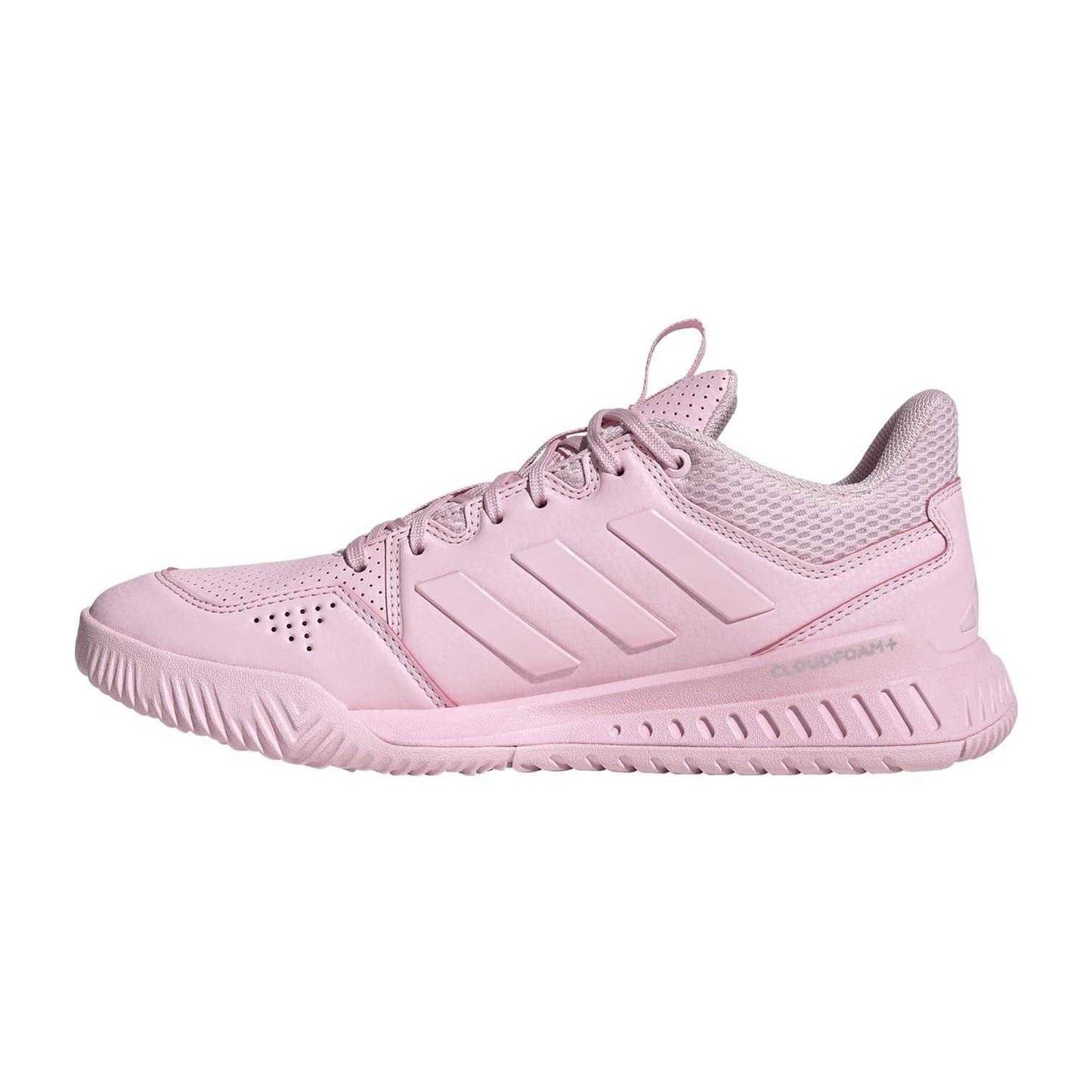 Pink - Side - Adidas Womens-Ladies Court Flight Cloudfoam Trainers
