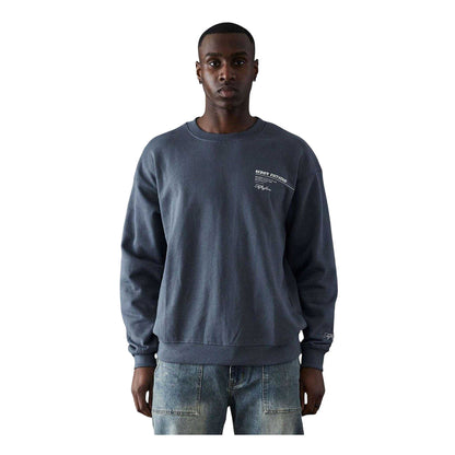 Blue - Front - Fiftyfive Mens Back Print Crew Neck Sweatshirt