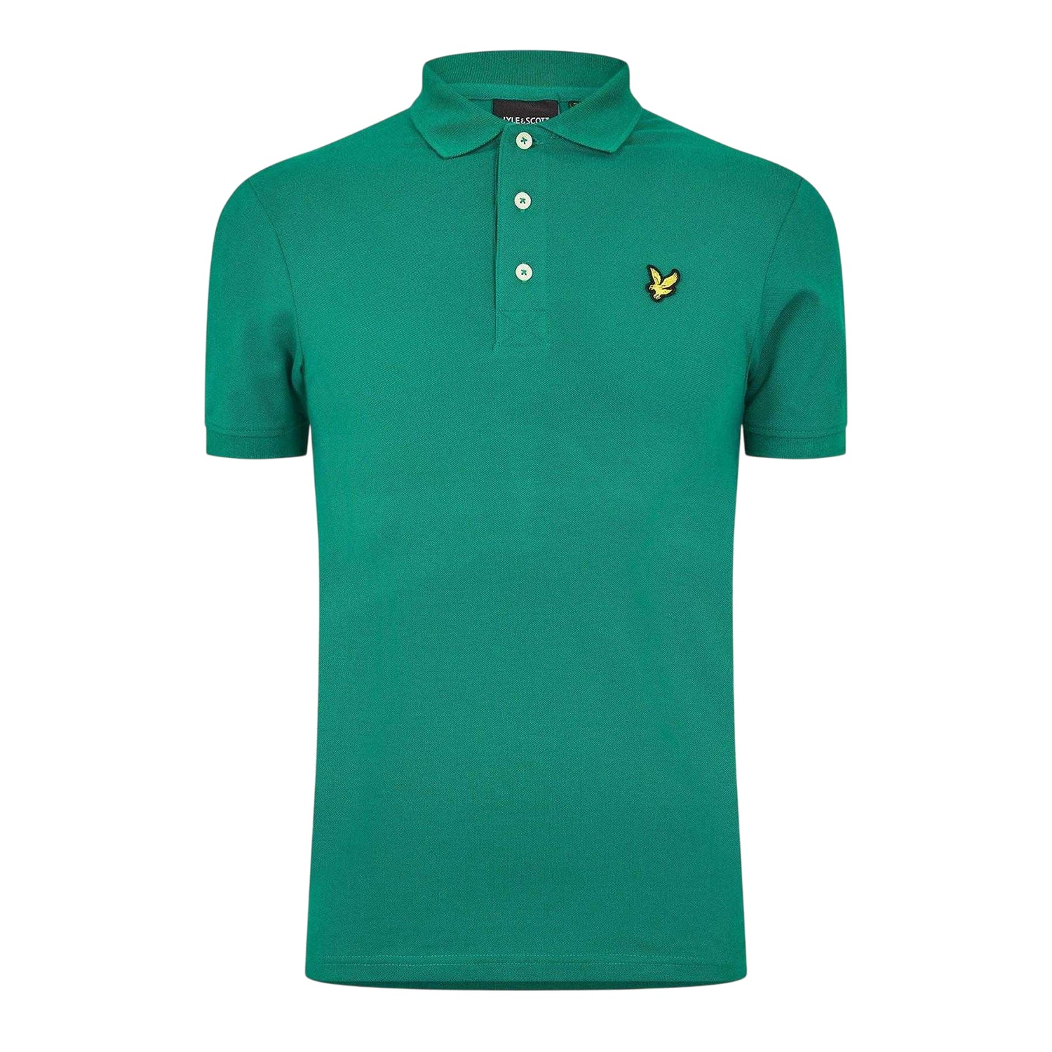Green - Front - Lyle & Scott Mens Embroidered Logo Cotton Polo Shirt