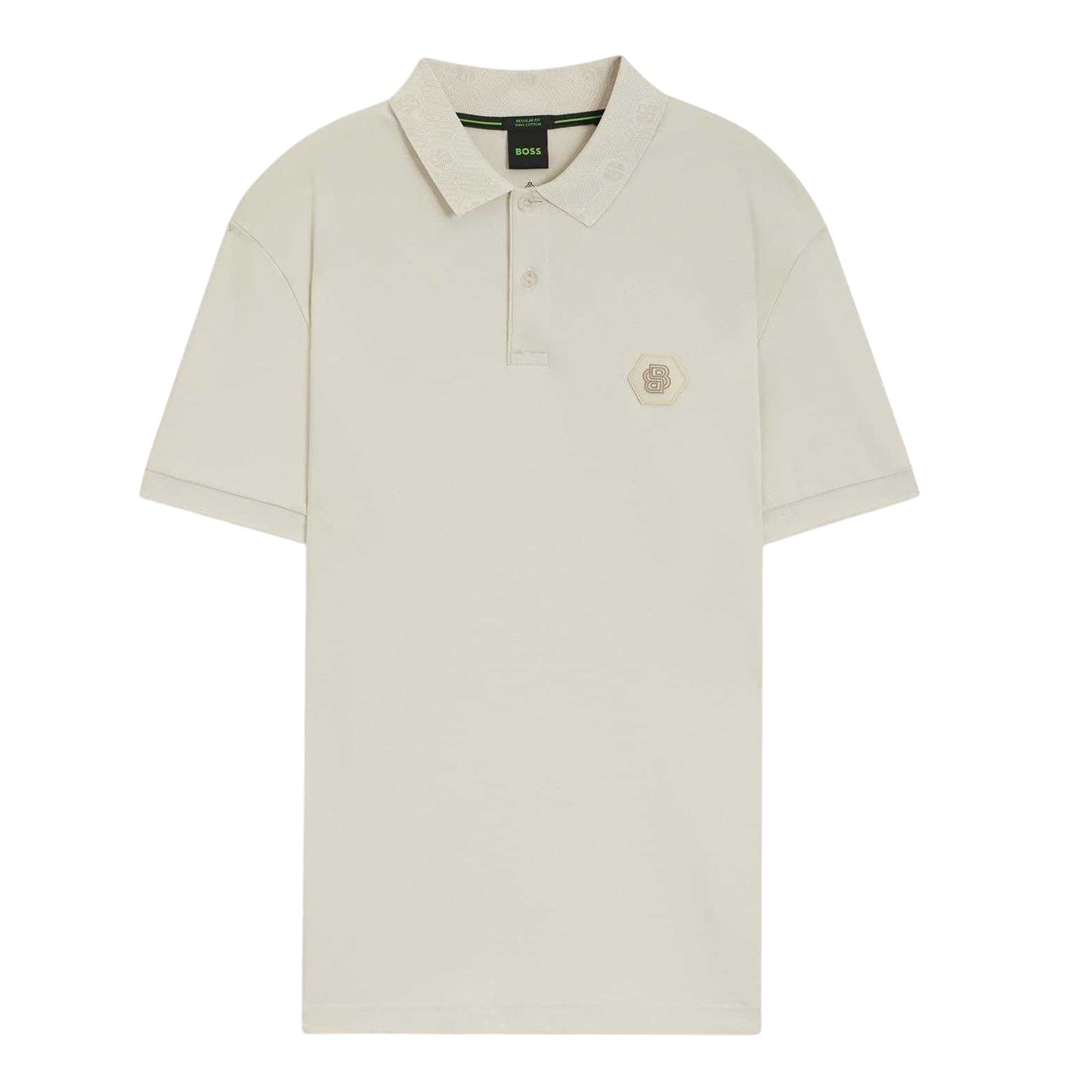 White - Front - Boss Mens Cotton Polo Shirt
