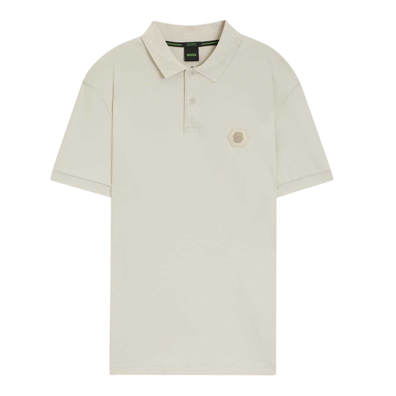 White - Front - Boss Mens Cotton Polo Shirt