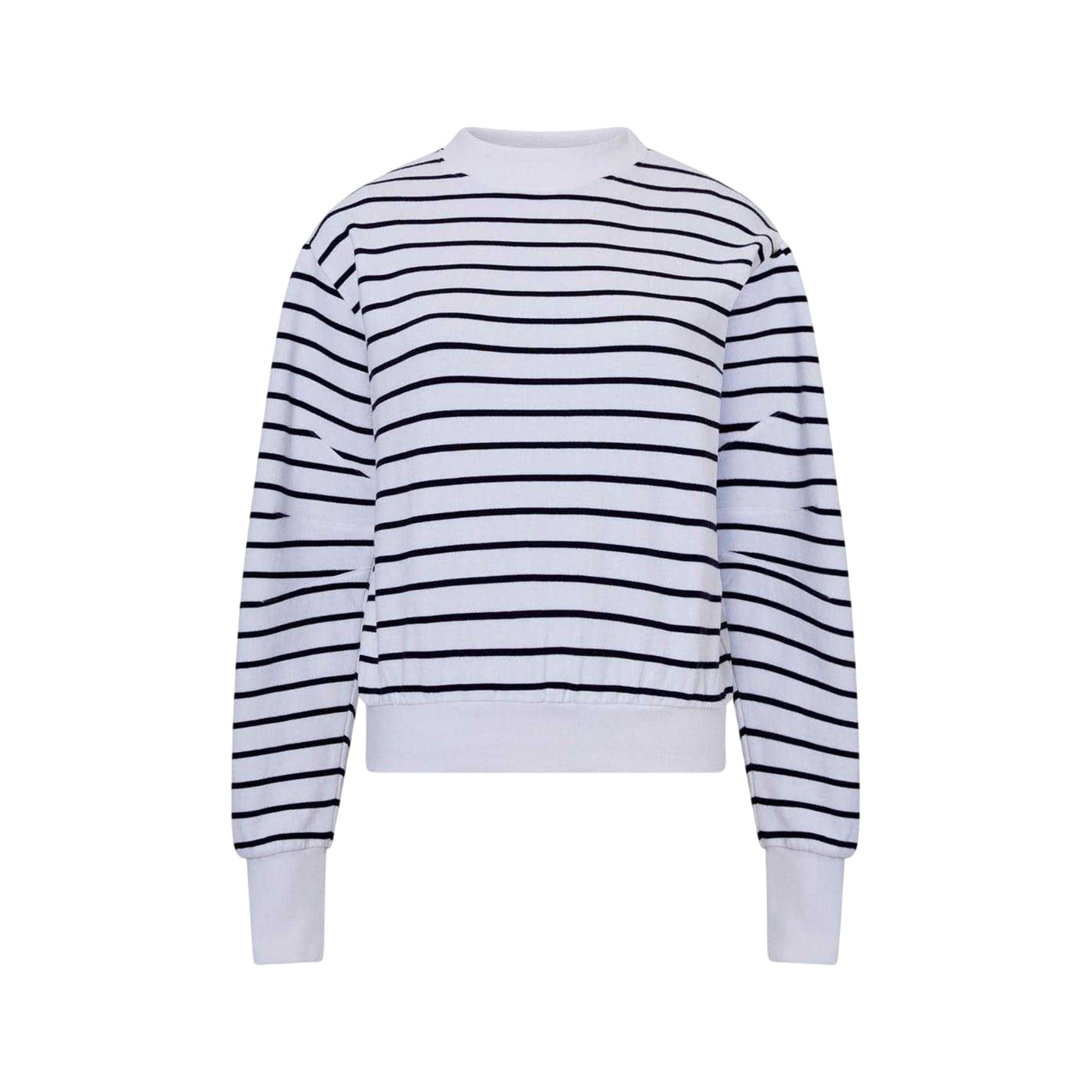 White - Front - French Connection Womens-Ladies Sunday Ribbed Puff Sleeve Sweatshirt