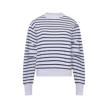 White - Front - French Connection Womens-Ladies Sunday Ribbed Puff Sleeve Sweatshirt