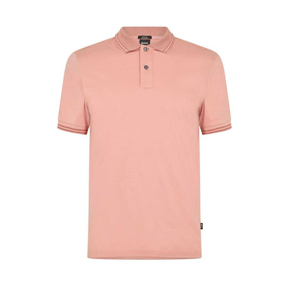 Light Pink - Front - Boss Mens Logo Cotton Short-Sleeved Polo Shirt