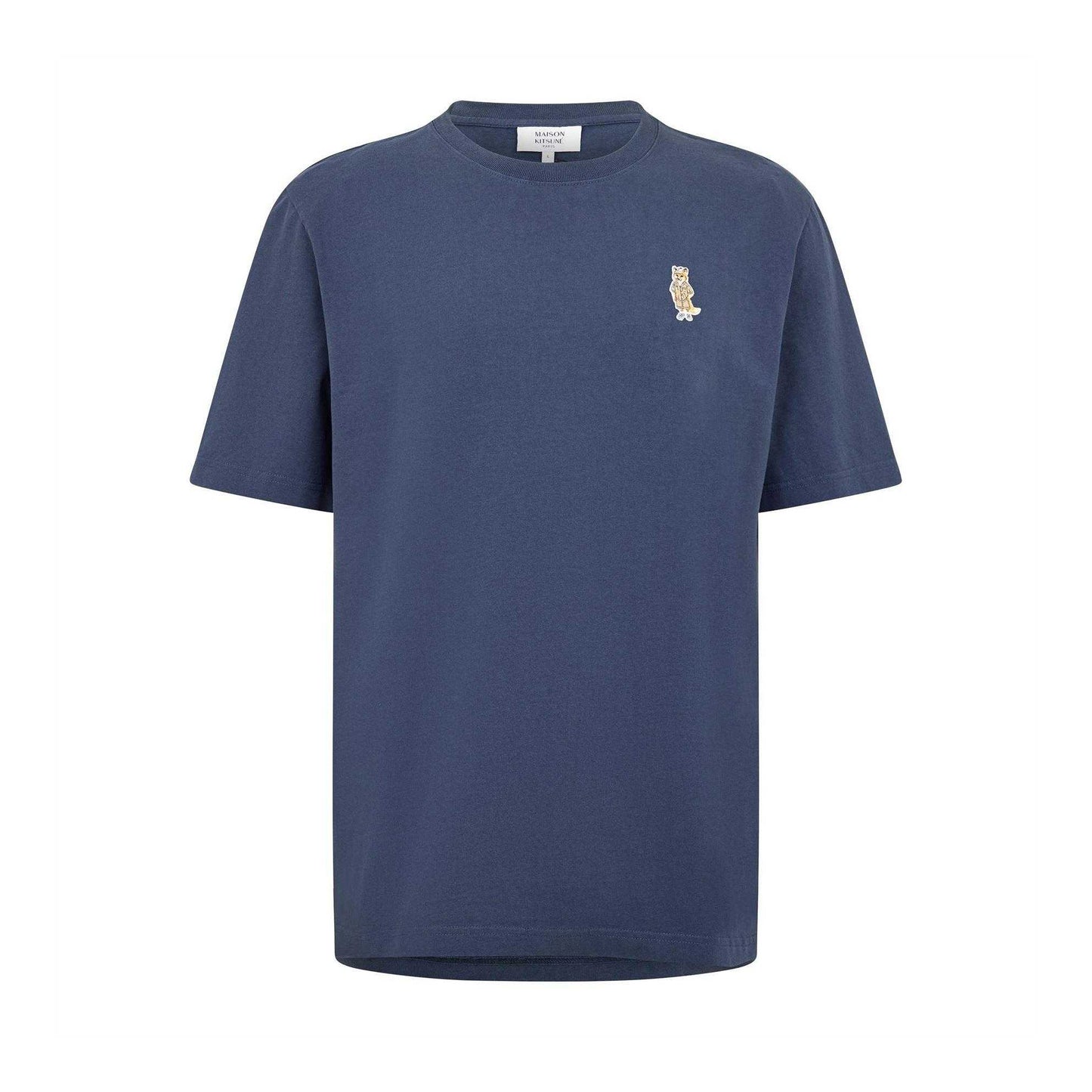 Shadow Blue - Front - Maison Kitsuné Mens Dressed Fox Cotton T-Shirt