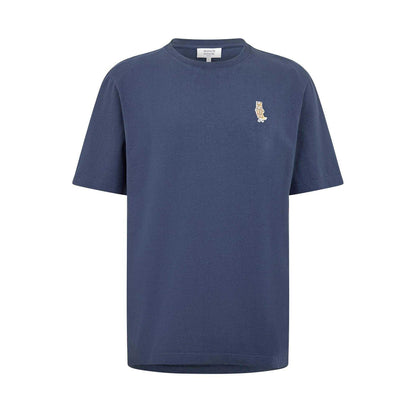 Shadow Blue - Front - Maison Kitsuné Mens Dressed Fox Cotton T-Shirt