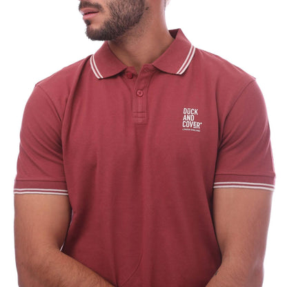 Red - Side - Duck and Cover Mens Sameer Polo Shirt