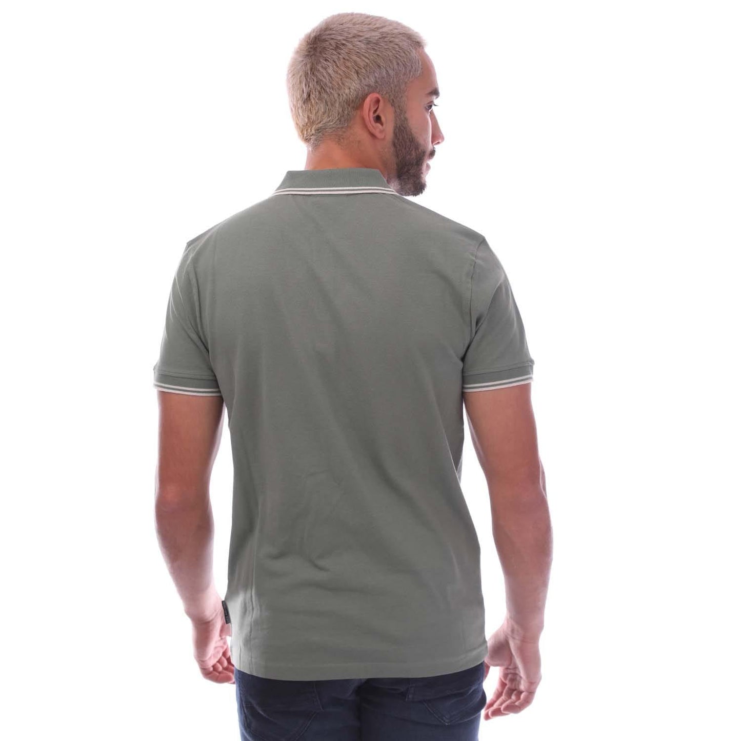 Khaki Grey - Back - Duck and Cover Mens Sameer Polo Shirt