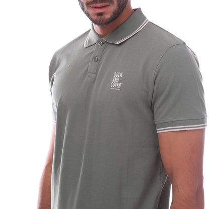 Khaki Grey - Side - Duck and Cover Mens Sameer Polo Shirt