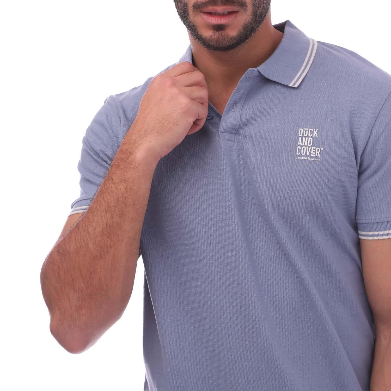 Blue - Side - Duck and Cover Mens Sameer Polo Shirt