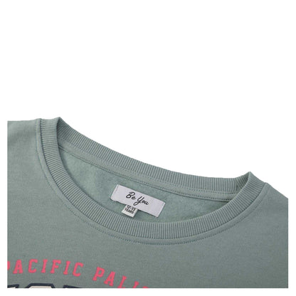Green - Side - Be You Girls Westside Lettering Crew Neck Sweatshirt