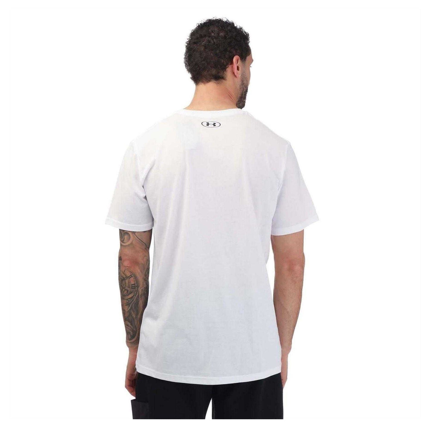 White - Back - Under Armour Mens GL Foundation Back Print Loose Fit T-Shirt
