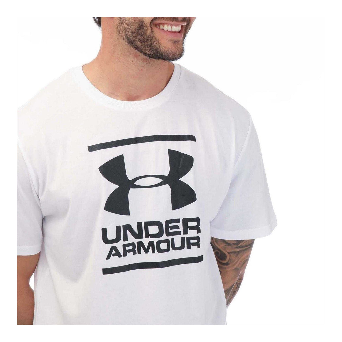 White - Side - Under Armour Mens GL Foundation Back Print Loose Fit T-Shirt