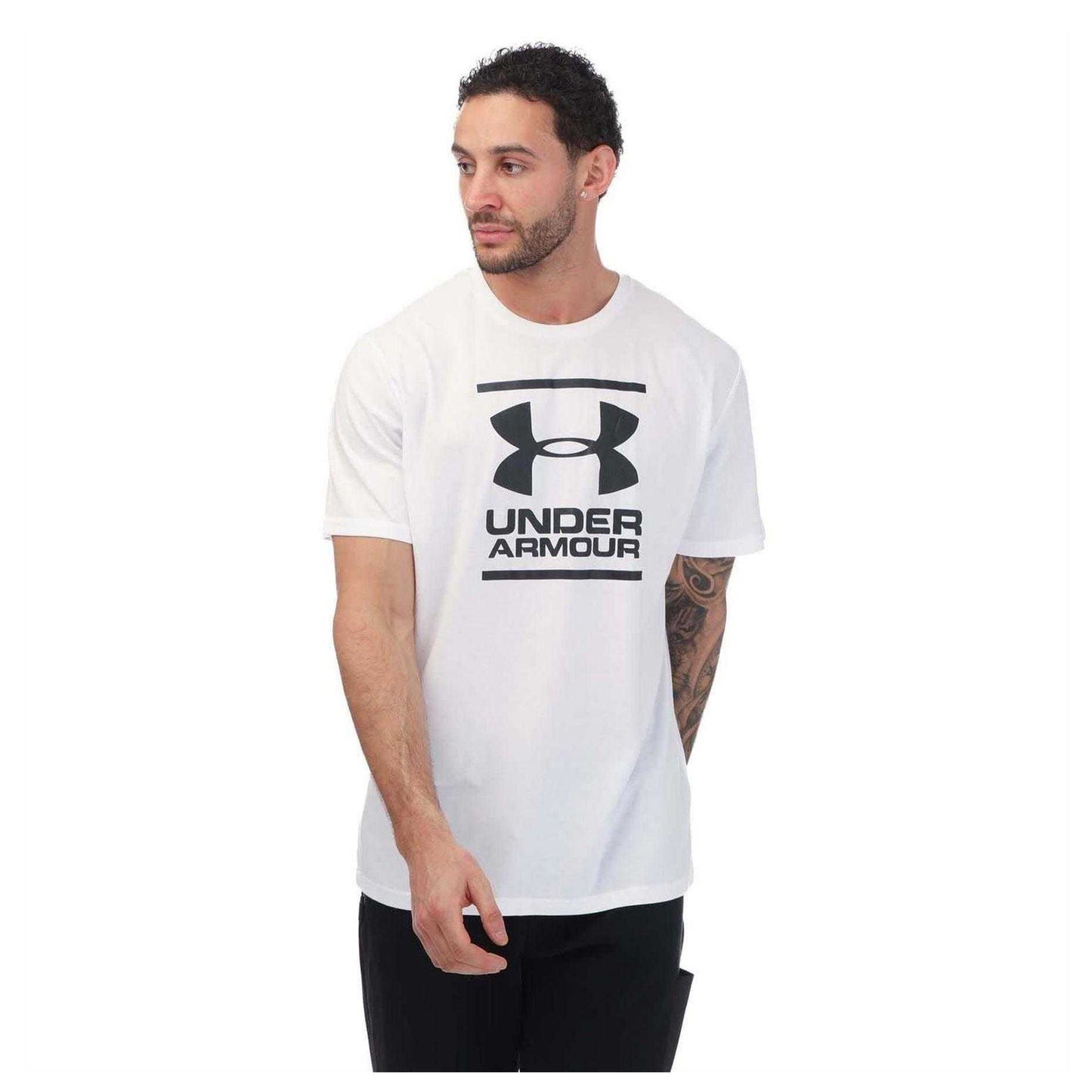 White - Front - Under Armour Mens GL Foundation Back Print Loose Fit T-Shirt