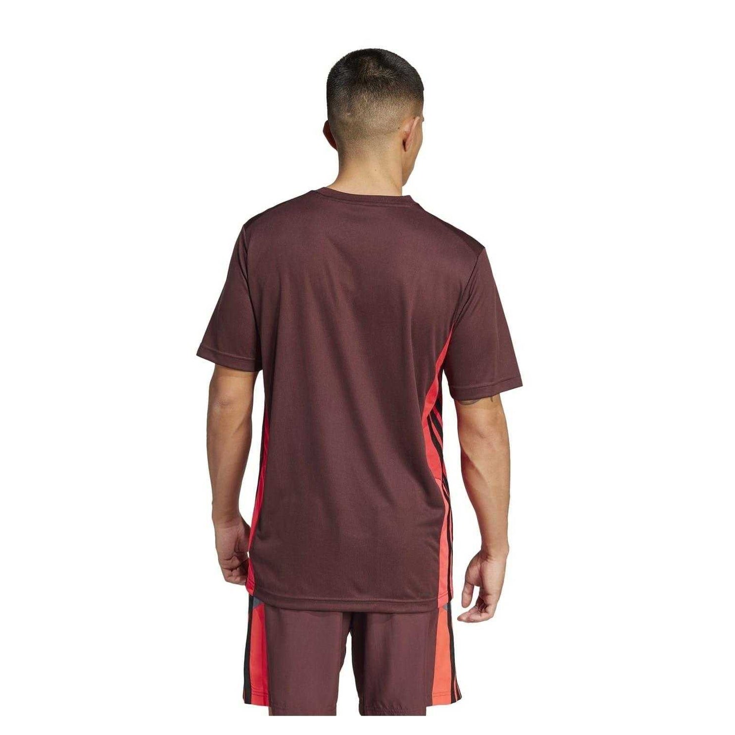 Ruby Red - Back - Adidas Mens Colour Block Regular Training T-Shirt