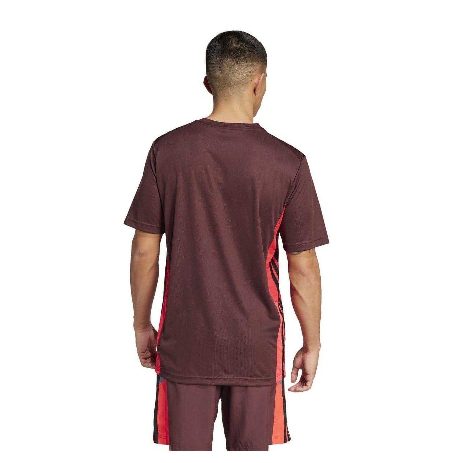 Ruby Red - Back - Adidas Mens Colour Block Regular Training T-Shirt