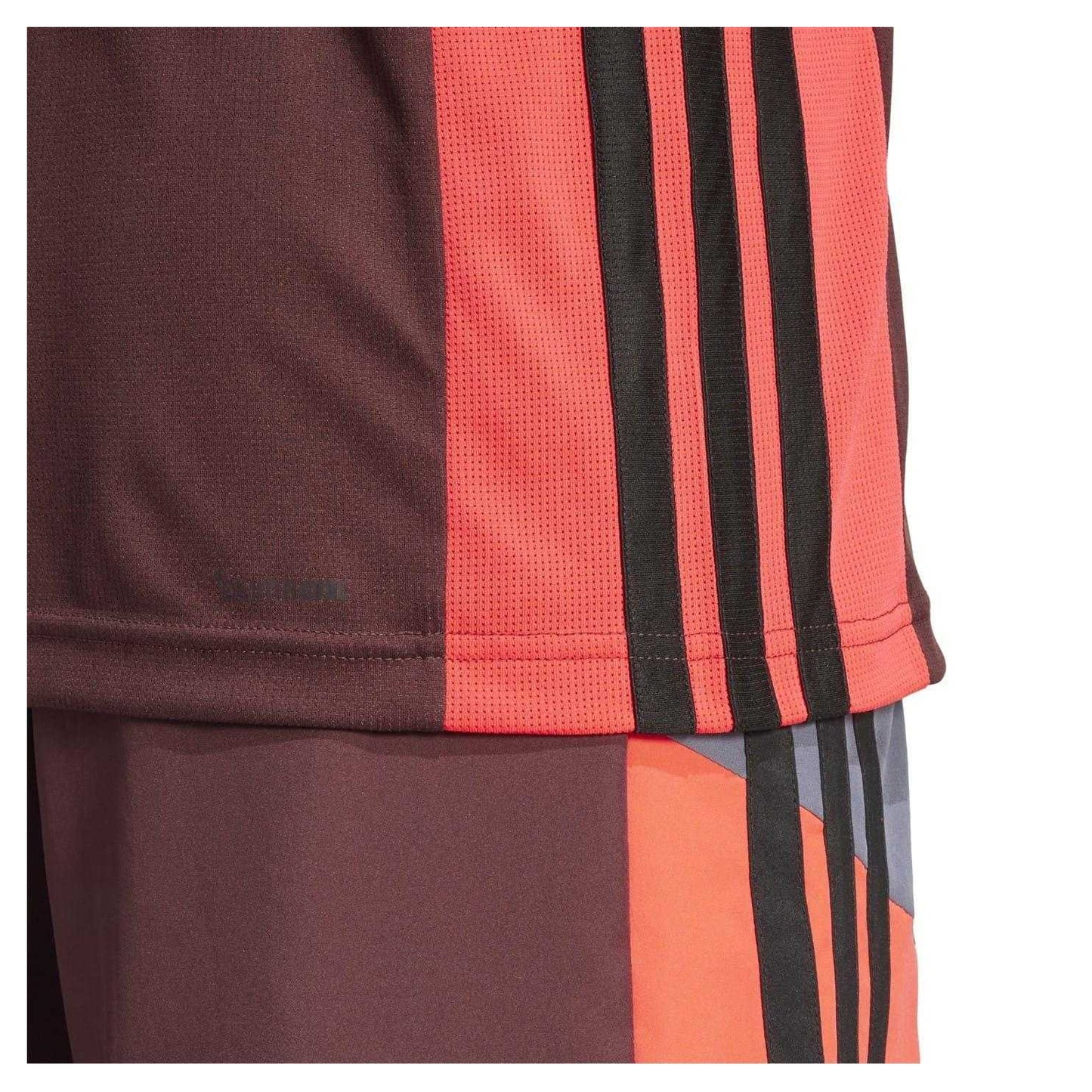 Ruby Red - Side - Adidas Mens Colour Block Regular Training T-Shirt
