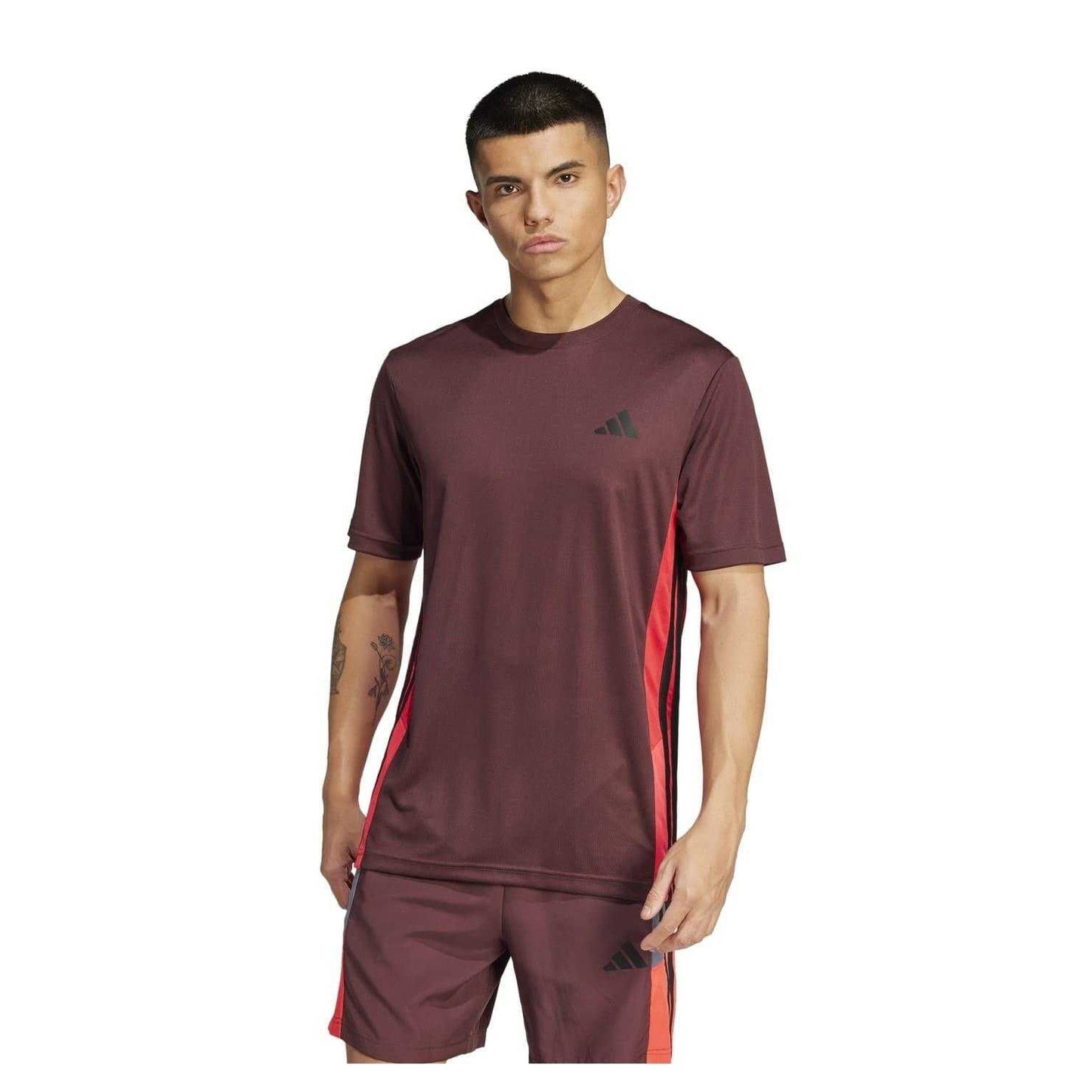 Ruby Red - Lifestyle - Adidas Mens Colour Block Regular Training T-Shirt