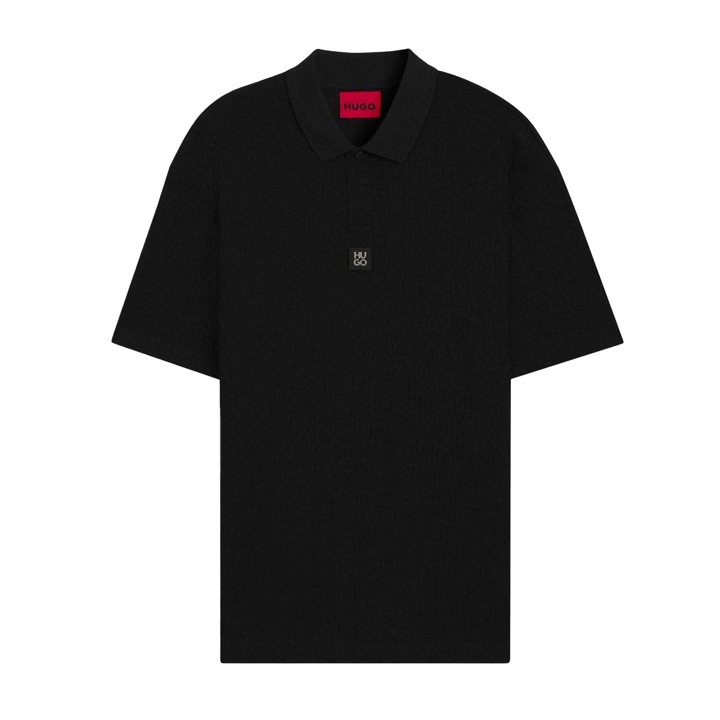 Black - Front - Hugo Boss Mens Cotton Collared Regular Polo Shirt