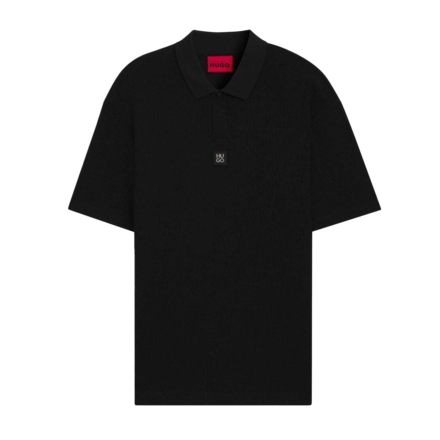 Black - Front - Hugo Boss Mens Cotton Collared Regular Polo Shirt