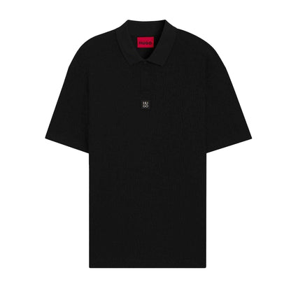 Black - Front - Hugo Boss Mens Cotton Collared Regular Polo Shirt