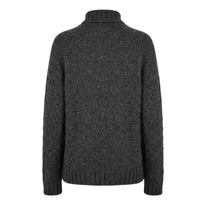 Medium Grey Marl - Back - Hugo Unisex Adult Cable Knit Jumper