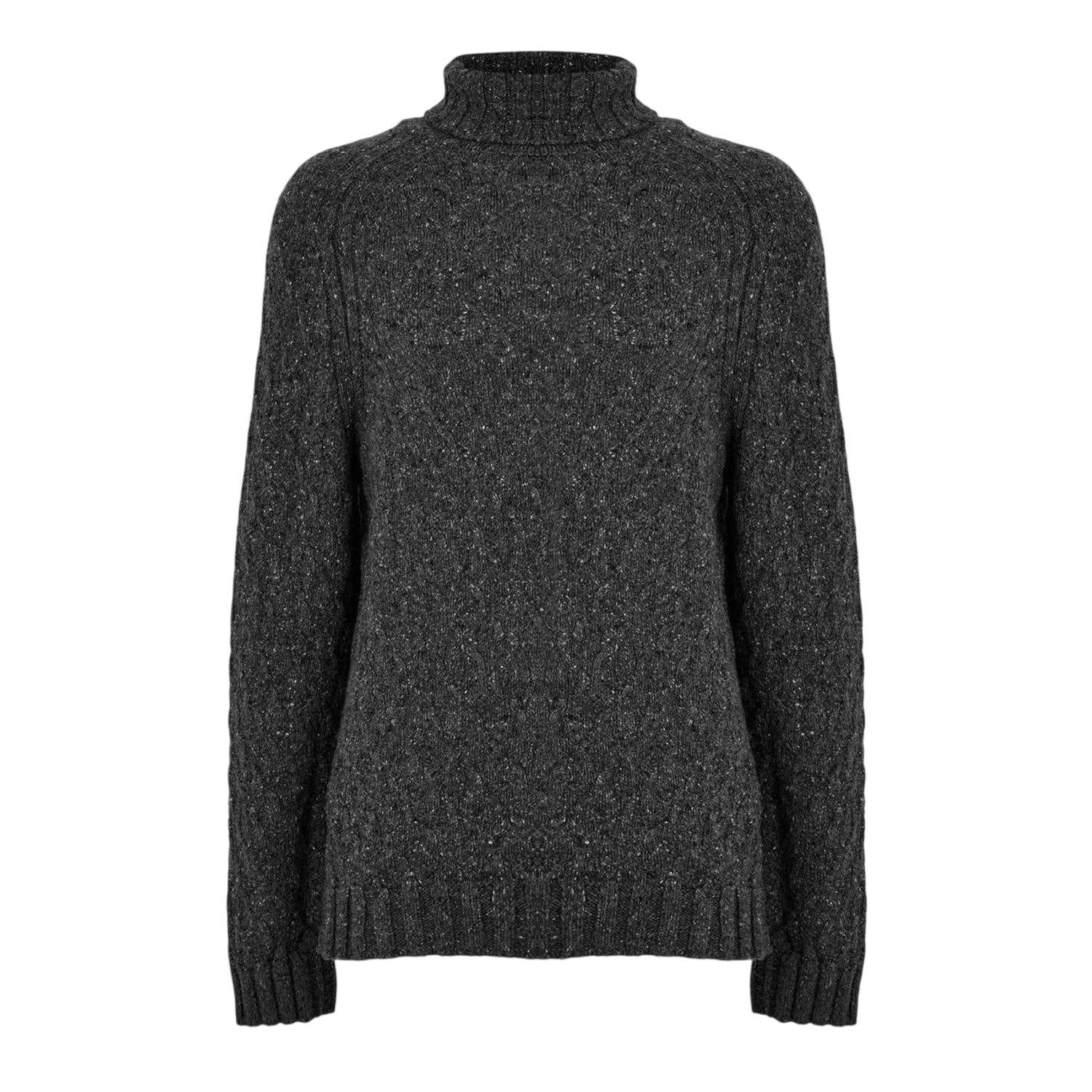 Medium Grey Marl - Front - Hugo Unisex Adult Cable Knit Jumper