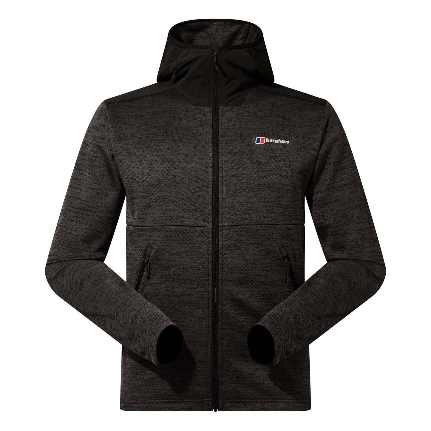 Grey-Black - Front - Berghaus Mens Thraskii Hooded Jacket