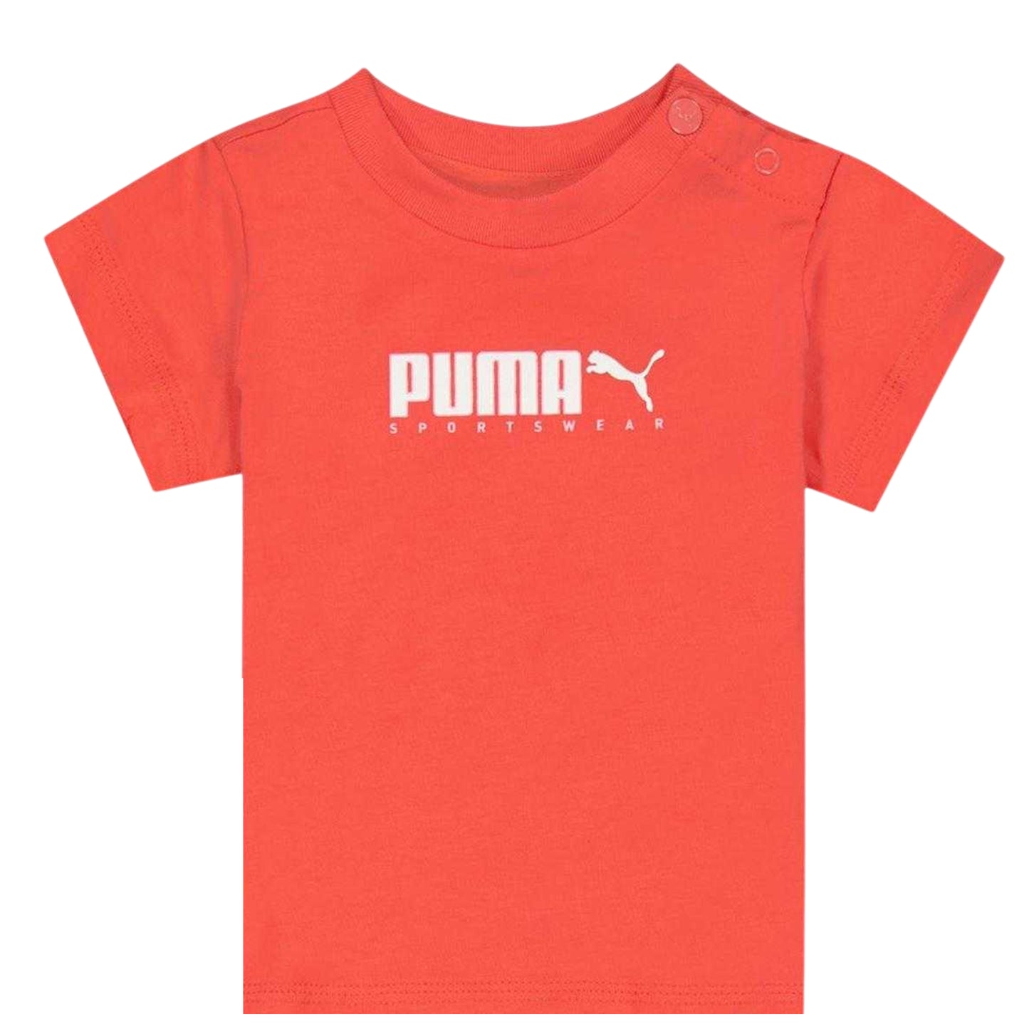 Peach - Back - Puma Childrens-Kids Logo Cotton Top & Bottom Set Set