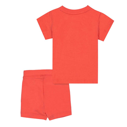 Peach - Back - Puma Childrens-Kids Logo Cotton Top & Bottom Set Set