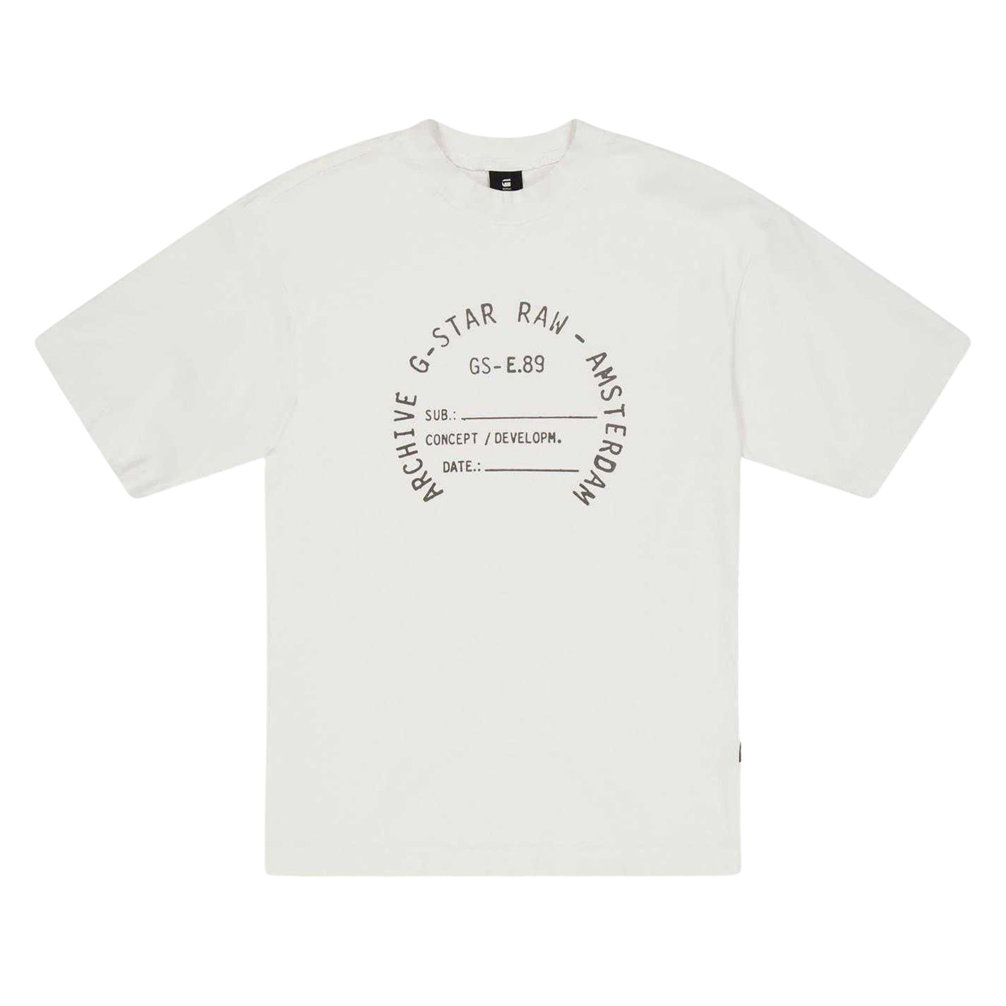 White - Front - G-Star Childrens-Kids Graphic Print Drop Shoulder Oversized T-Shirt