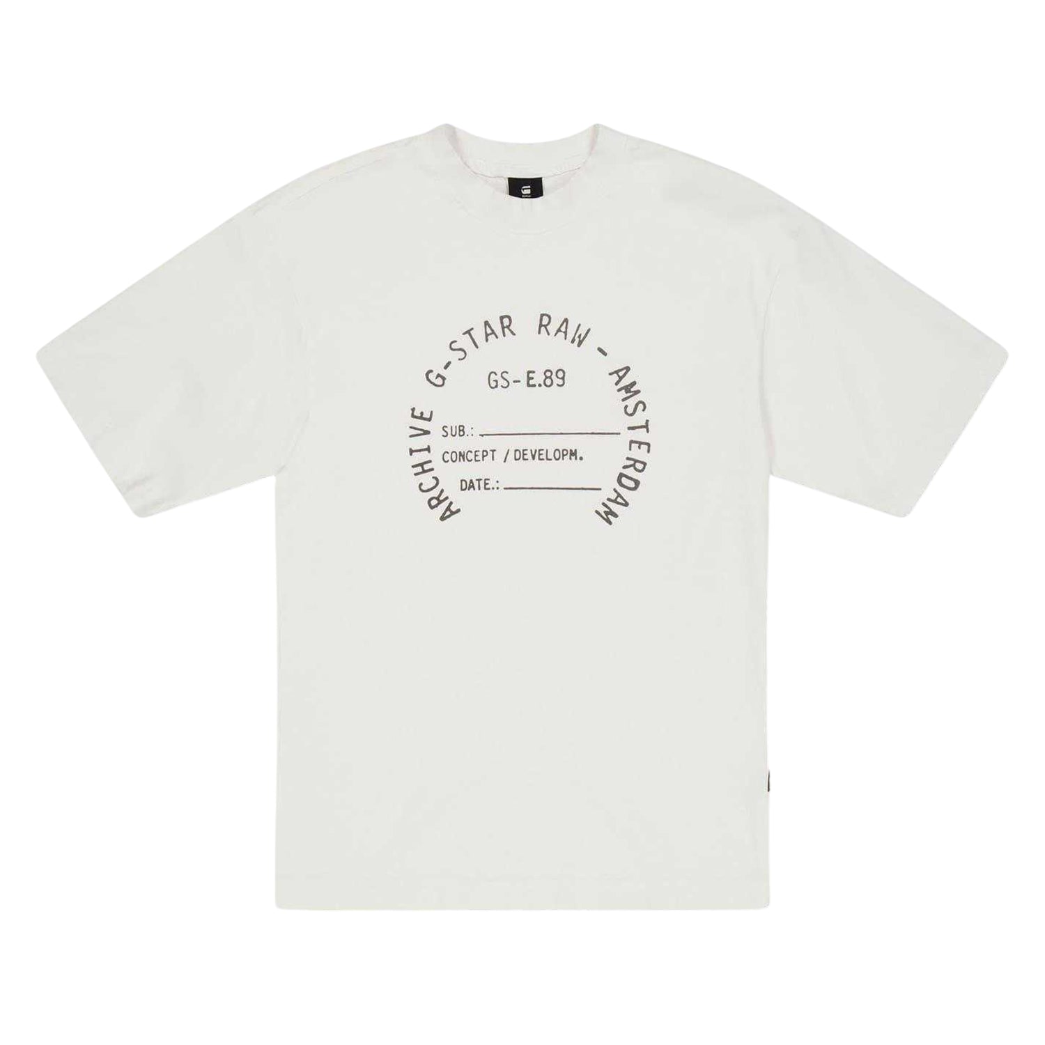 White - Front - G-Star Childrens-Kids Graphic Print Drop Shoulder Oversized T-Shirt