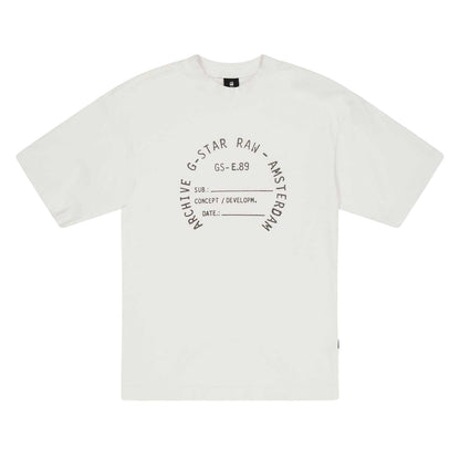 White - Front - G-Star Childrens-Kids Graphic Print Drop Shoulder Oversized T-Shirt