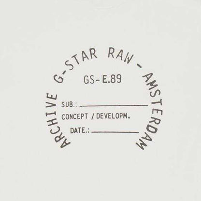 White - Back - G-Star Childrens-Kids Graphic Print Drop Shoulder Oversized T-Shirt