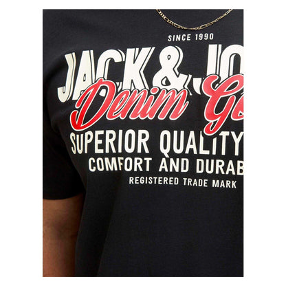 Black - Side - Jack And Jones Mens Colour Logo Plus T-Shirt