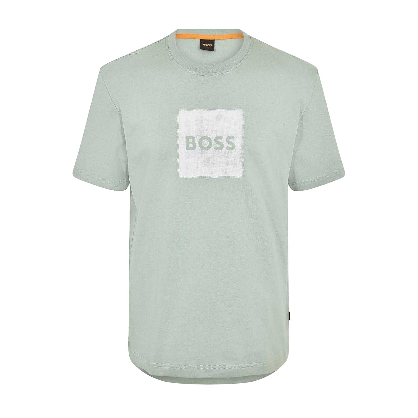 Green - Front - Boss Mens Stitched Cotton Logo T-Shirt
